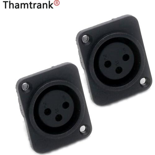 100pcs XLR 3Pins Female Socket Connecter Adapte for Audio Video Panel Mount type black color