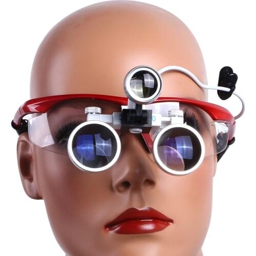 3.5X Magnification Binocular Dental Loupe Surgery Surgical Magnifier with Headlight LED Light Medical Operation Loupe Lamp