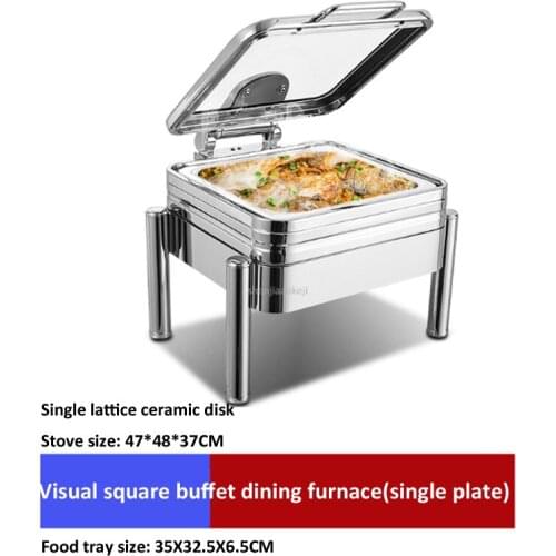 304 stainless steel/ceramics cylindrical foot square hydraulic buffet furnace large glass visible window insulation buffy stove