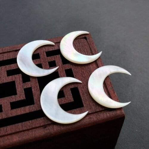 50pcs /lot 19mm Natural Moon Cut Mother Pearl Shell Beads double flat Moon cut Mother of Pearl for DIY Jewelry