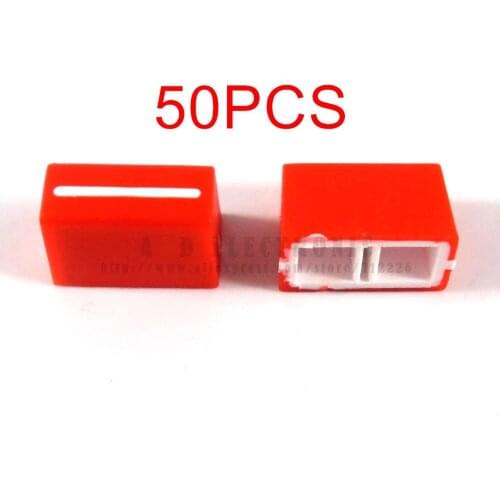 50pcs vertical potentiometer faders knobs caps / horizontal Push fader knob cap soft knob cap for RANE TTM-54 56 57 61 62 68 red