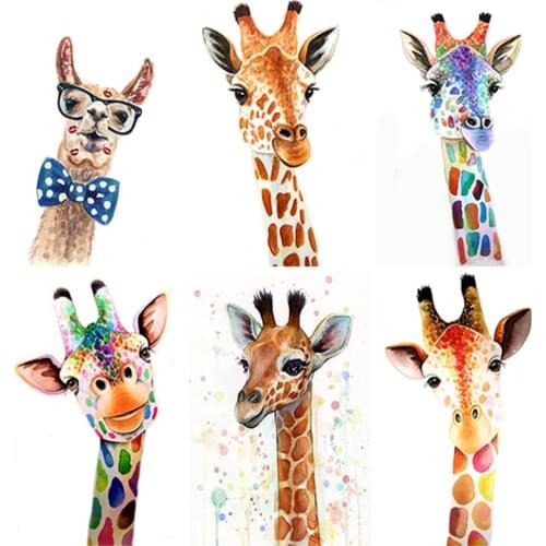 5D Diamond Painting Giraffe Full Round Square Cross Stitch Kits Animal Cartoon Sale Embroidery Scenery Diamond Art Handmade Gift