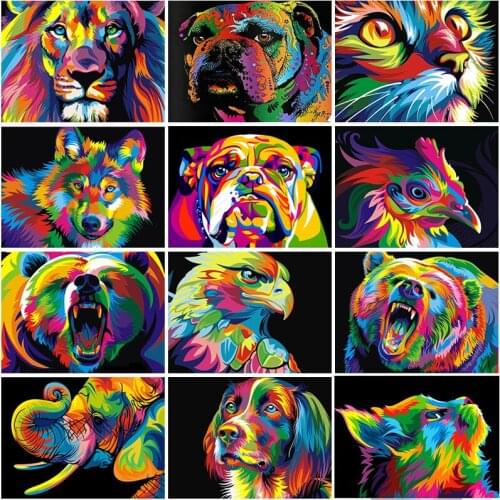5D Square Round Diamond Painting Colourful Animals Diamond Embroidery Full Diamond Mosaic Home Decor Cross Stitch Kits