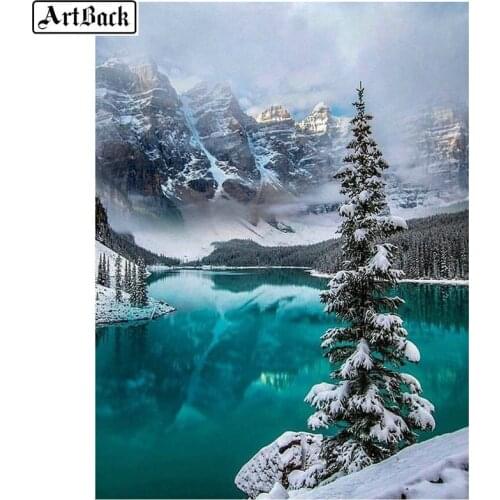 Diamond painting landscape winter pattern full square diamond diamond mosaic snow tree 5d diy diamond embroidery crafts