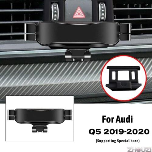 Car Mobile Phone Holder For Audi Q5 2019 2020 Air Vent Outlet Clip Mounts Stand GPS Gravity Navigation Bracket Car Accessories