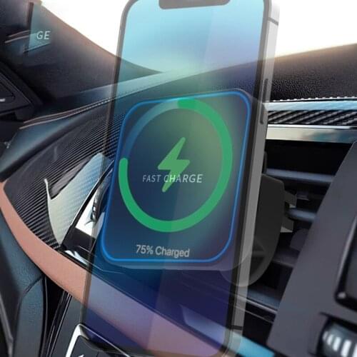 15W Car Mount Wireless Fast Charger For IPhone 12/12 Pro/12 Mini Magnetic Charger Stand Airvent Mount Magsafe Phone Holder