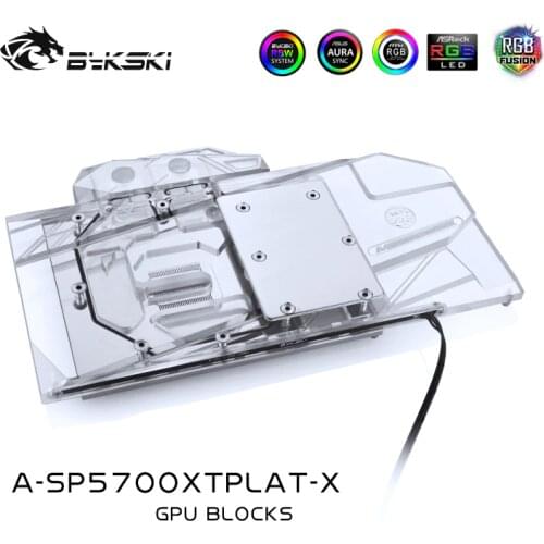 Bykski A-SP5700XTPLAT-X GPU Water Cooling Block For Sapphire Radeon RX 5700 XT Nitro+ Computer Component Heat Dissipation