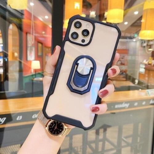 Hybrid Stand Ring Case Transparent Acrylic Back Case For Huawei Y9 Prime 2019 Y5 Y6 Y7 2019 P30 Lite P40 Pro Y9S Y7P Y5P Y6P Y9A