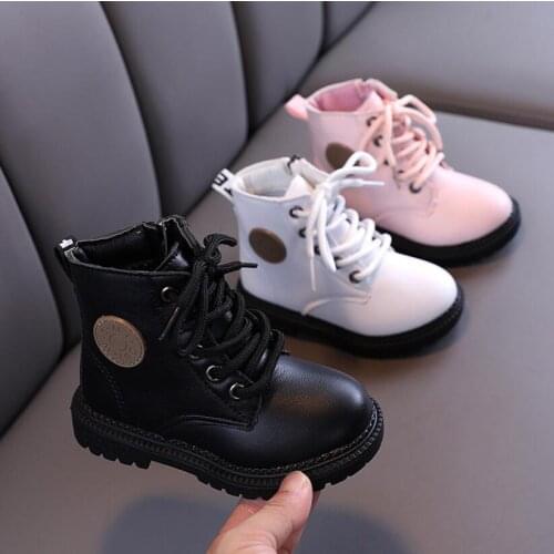Kids Fashion Boots Boys Shoes Autumn Winter Leather Children Boots Fashion Toddler Girls Boots Warm Boots Kids Shoes