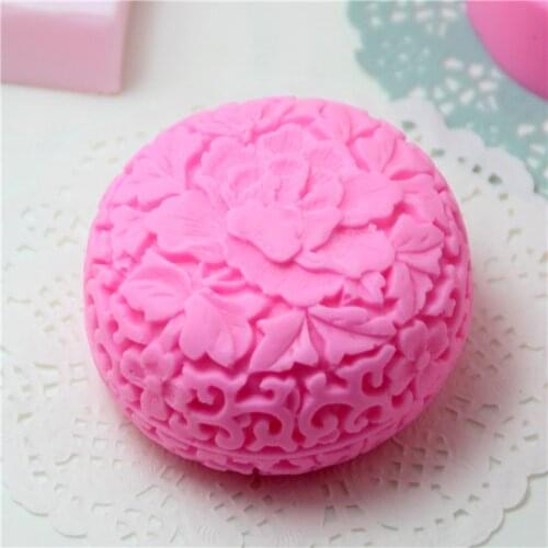 Candle Mold 3D Flower Leaf Pattern Embossing Silicone Mold DIY Ball Shape Aroma Making Mould Handmade Soap Silicone Crafts