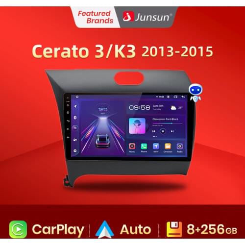Junsun V1 Android 10.0 AI Voice Control 4G DSP Car Radio Multimidia Video Player GPS for KIA Cerato K3 Forte 2013 2014 2015 DVD