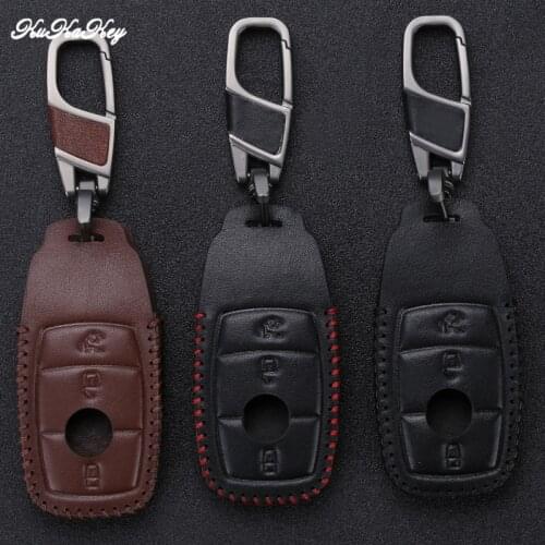 Leather Car Key Case Cover For Mercedes Benz New E Class E200 E260 E300 E320 W213 Car Key Shell Protection Car Styling