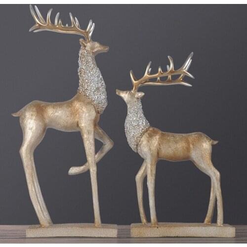 Creative Resin Deer Ornaments Home Furnishing Livingroom Office Cafe Desktop Home Decoration Accessories Classical Modern