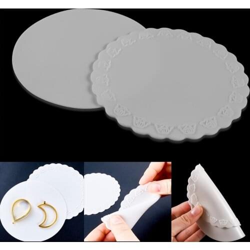 Round Silicone Pad White Mat Resin Pad Craft Tool AB Glue Handmade Jewelry Making Tools for DIY UV Epoxy Making Tool Accessories