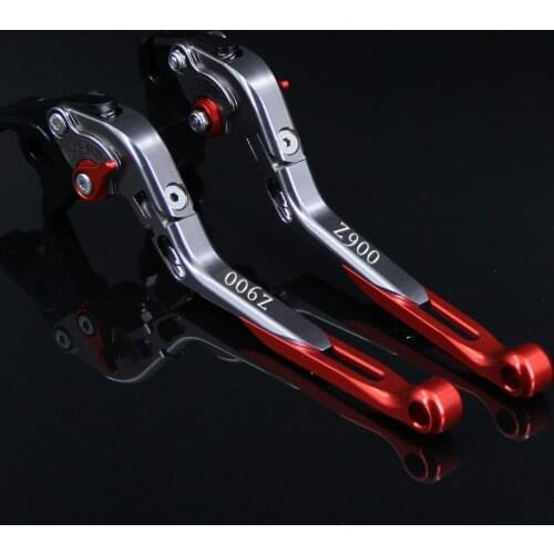 Laser Logo: (Z900)Red &Titanium CNC Adjustable Extendable Motorcycle Brake Clutch Levers For Kawasaki Z900 Z 900 2017 2018
