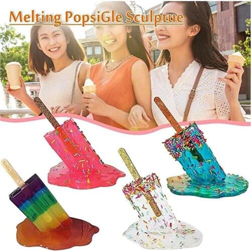 Hot Newest Popsicle Melted Resin Ornaments Resin Crafts Flawless Durable Ornaments Cool Home Hand-painted Decoration