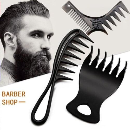 Men Hairdressing Shark Plastic large wide tooth comb detangler curly hair Salon Styling Back Head Beard Oil texture Comb