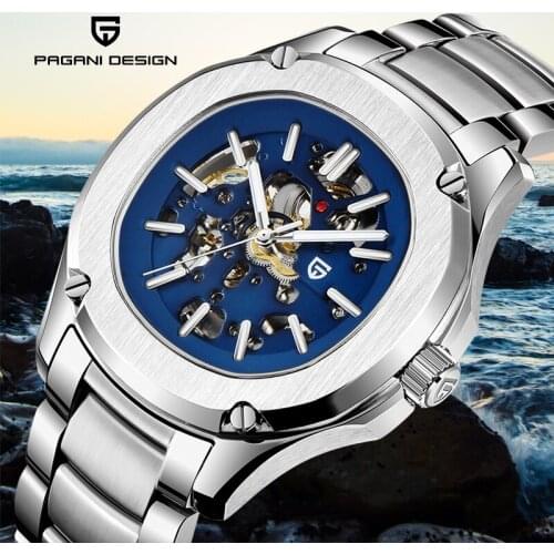 Mens Watches PAGANI DESIGN Fashion Casual 100m Waterproof Mechanical Movement Watch Men Military Hollow Wristwatch Reloj Hombre