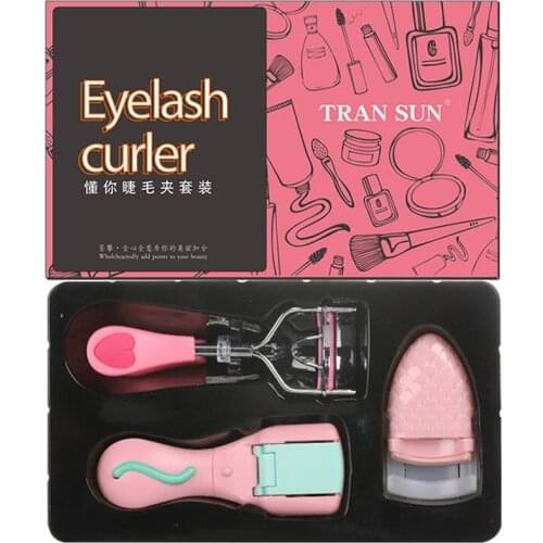 3 In 1 Stainless Steel Eyelash Curler Set Travel Plastic Eyelash Curlers Portable Eye Lash Clip Mini Eye Lashes Kit With Box