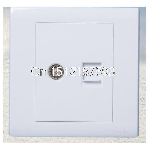 White tv wall switch panel outlet with 8p eight pins internet computer RJ45 socket