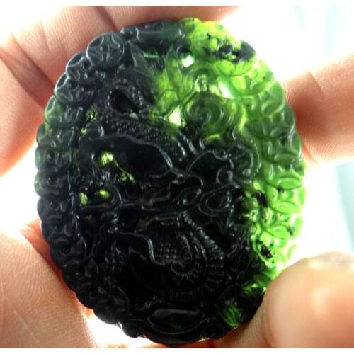 Natural stone Quartz crystal Chinese hand-carved statue of Dragon amulet pendant for diy jewelry making Necklace Accessories S42