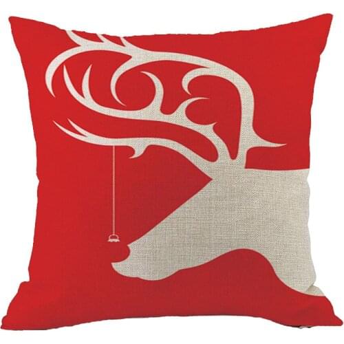 New Design 1PC Christmas Elk Print Festival Pillow Case Sofa Bed Home Decoration Square Pillowcase Cushion Cover Home Gift
