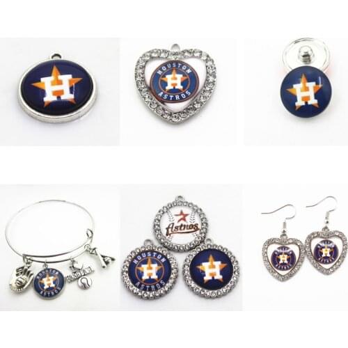 Baseball Houston Dangle Charms Astros Mix Style DIY Pendant Bracelet Necklace Earrings Jewelry Making Accessories