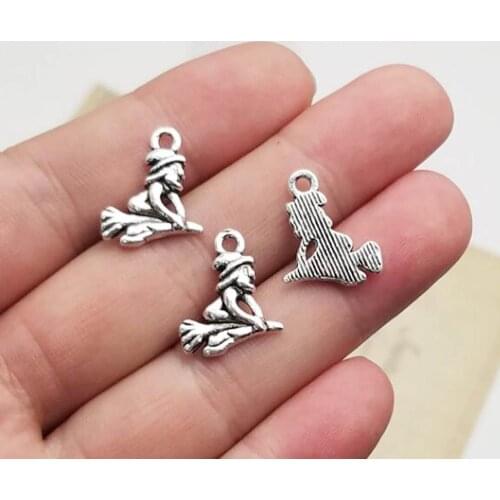 40pcs/lot--14x18mm, Antique Silver plated Witch charms ,DIY supplies, Jewelry accessories