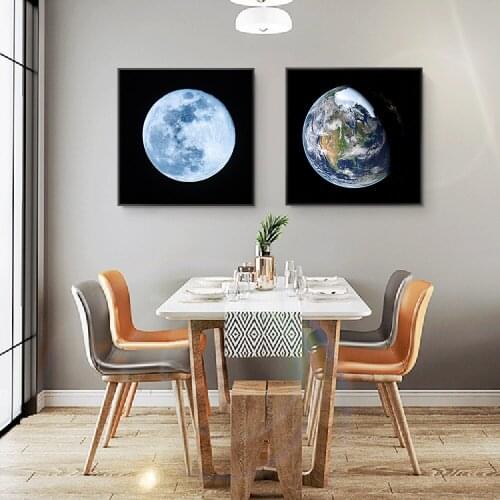 Twilight Space Moon Series Poster Canvas Painting Earth Print Modern Decoration Living Room Entrance Painting Art Wall Photo