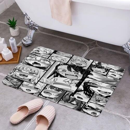 Ahegao poster 2 3D Print Doormats Rectangle Non-Slip DoorMat Bedroom Kitchen Entrance Print Door rugs Dropshipping
