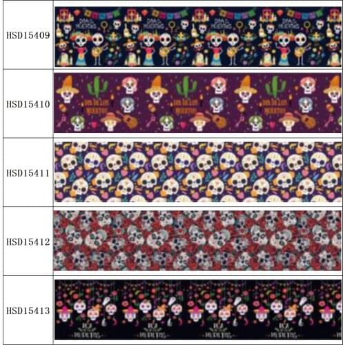 22MM 25MM 38MM 50MM 75mm Printed Pattern on Grosgrain Ribbon for diy ribbon