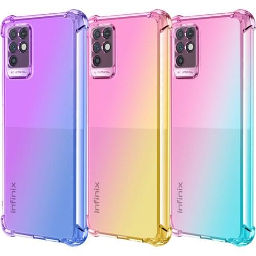 Luxury Gradient Transparent Shockproof Case For INFINIX Note 10 Pro HOT 10i Air Bag Shockproof Phone Funda For INFINIX Note10