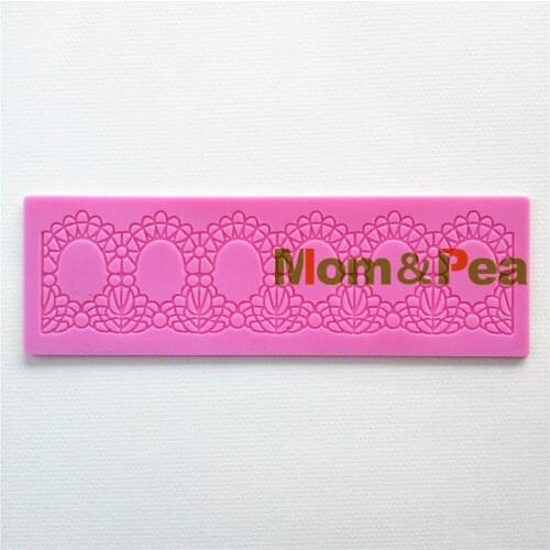 Mom&Pea GX130 Free Shipping Silicone Lace Mold Heart Cake Decoration Fondant Cake 3D Mold Food Grade Silicone Mould