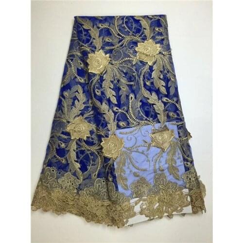 Blue African Lace Fabric 2018 French Net Lace New Designs Fabric 5 Yard High Quality African Tulle Lace Fabric For Women
