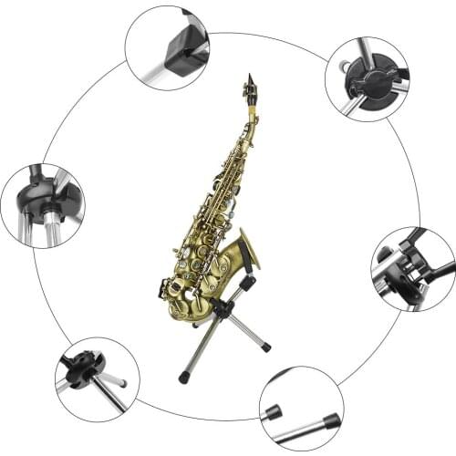 Foldable Tenor Saxophone Stand Alto Sax Metal Floor Stand Tripod Holder Woodwind Instrument Accessories
