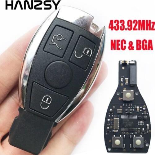 3 buttons 433MHz Smart key For Mercede Benz Year 2000+ Supports NEC&BGA Type Keyless Entry Fob Car Remote Key