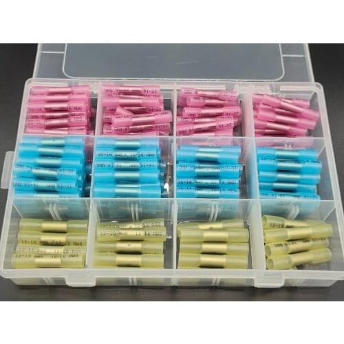 Butt Connectors Shrink Connector Insulated Seal Wire Terminal Kit Electrical Cable lugs Solder Crimp Terminals Set Heat