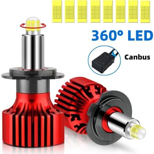 48 CSP 16 Sides H4 H7 Led Car Headlights Bulbs 6500K H11 H1 HB3 9005 HB4 9006 80W 3D 360 degree Automotive Fog Lights Auto Lamp
