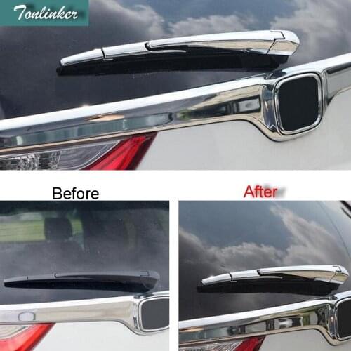 Tonlinker Cover Case Stickers for Honda CRV 2017-18 Car Styling 4 PCS ABS Chrome Rear Wiper decoration cover stickers