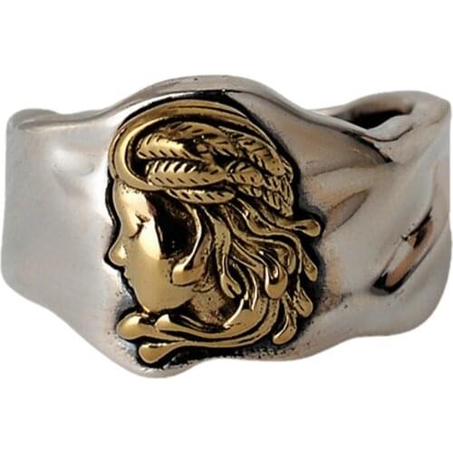 BOCAI New Real solid New S925 sterling silver irregular Woman ring distressed beautiful ring