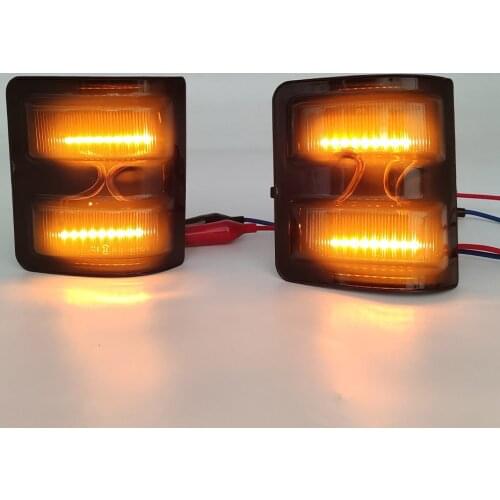 1Pair LED Car Light Smoked Lens Amber LED Side Mirror Marker Lamps For Ford F250 F350 F450 F550 2008-2016