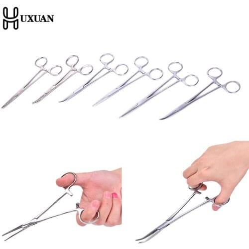 1PCS Hemostatic Forceps Pet Hair Clamp Fishing Locking Pliers Epilation Tools Curved/Straight Hand Tool