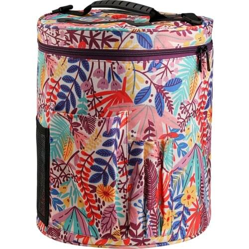 1 Piece Hanging Wall Type 600d Oxford Cloth Wool Thread Knitting Bag Orange Leaf Crochet Bag Knitting Tool