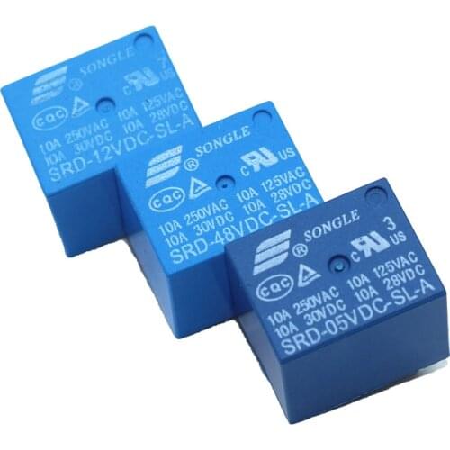 10pcs Relays SRD-05VDC-SL-A SRD-12VDC-SL-A SRD-24VDC-SL-A SRD-48VDC-SL-A 5V 12V 24V 48V 10A 250VAC 4PIN T73