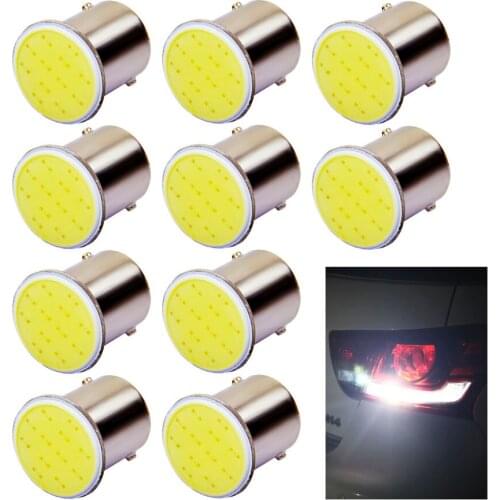 10x 1156 BA15S 1157 BAY15D cob 12V Rear Turn Signal bulbs Trailer Truck Light parking Auto Car lamp car styling white red 12V