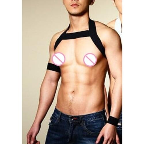 2/set Black Chest Straps Body Harness Lingerie Costume Cosplay For Men