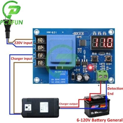 3.7V-120V XH-M602 Digital Control Battery Lithium Battery Charging Control Module Battery Charge Control Switch Protection Board
