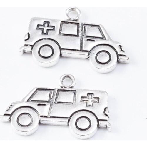 50pcs 13*21MM Vintage silver color medical item Ambulance charms pendants for bracelet necklace earring diy jewelry making