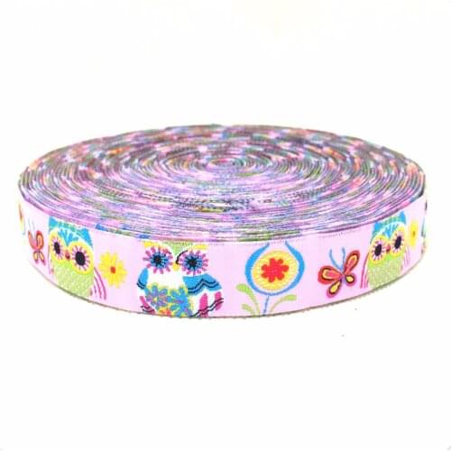 Zakka handmade accessories Cartoon ribbon with owl flowers Woven Jacquard Ribbon width 5/8" 16MM 10yards/lot KTZD15102239