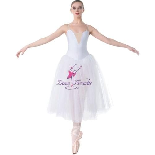 Dance Favourite Ballet Tutu V neck Long Ballet Tutu Romantic Ballet Tutu, stage performance dance costume ballet tutu